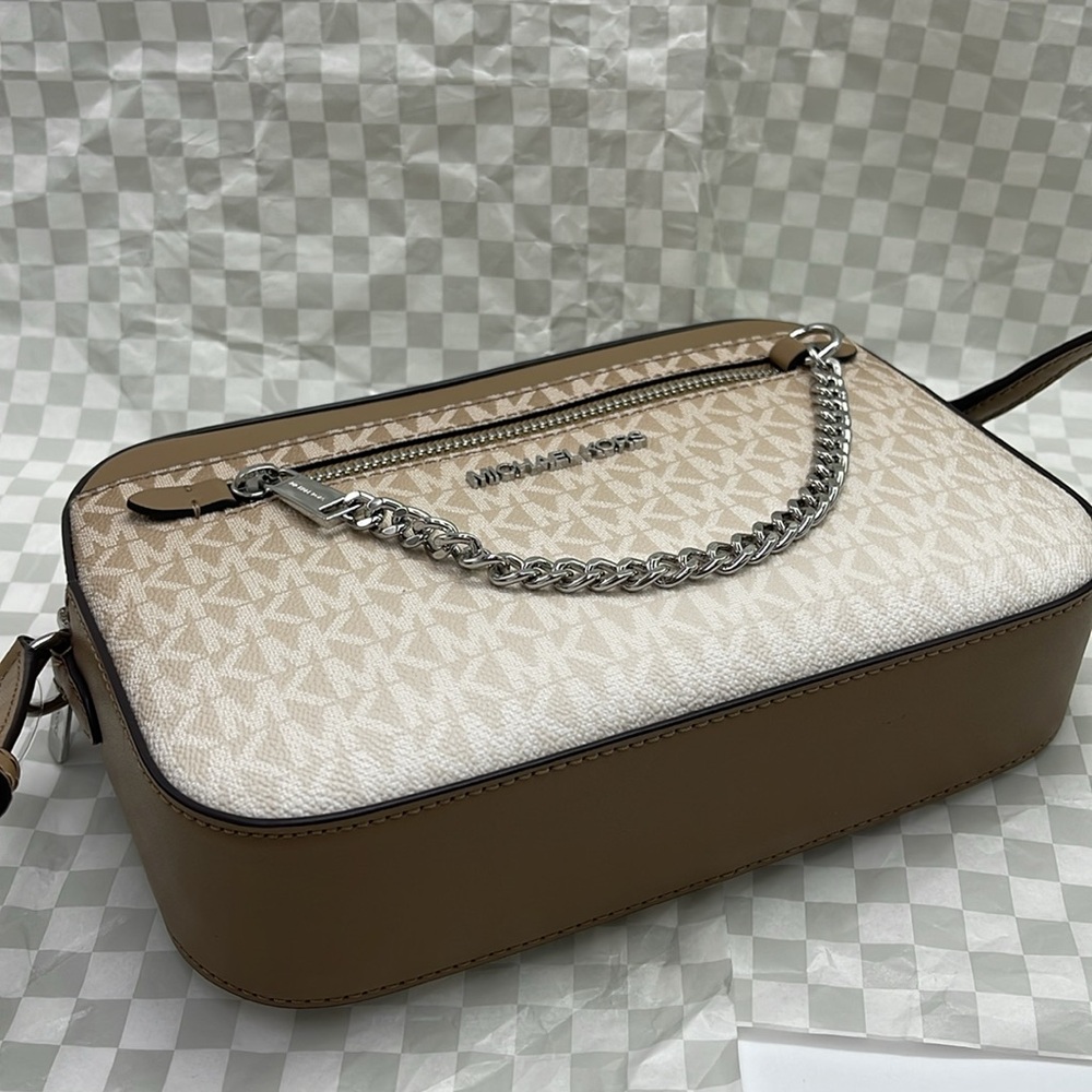 MICHAEL KORS Jet Set Lg Ombré Signature Logo EW Crossbody East West 
Husk 
NWT - Picture 6 of 10